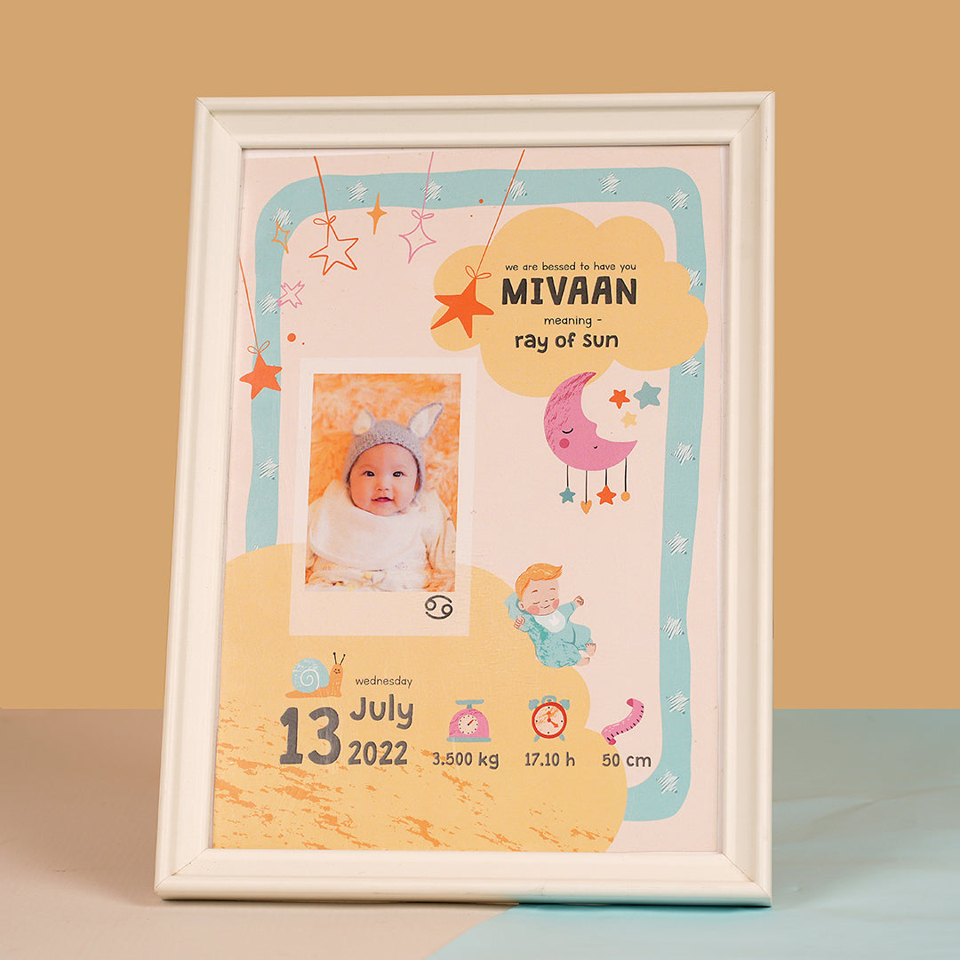 Personalised Baby Birth Frame