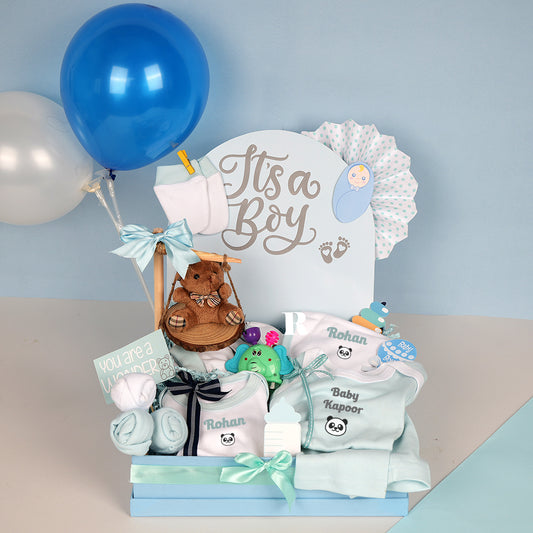 Personalised Baby Essential Hamper