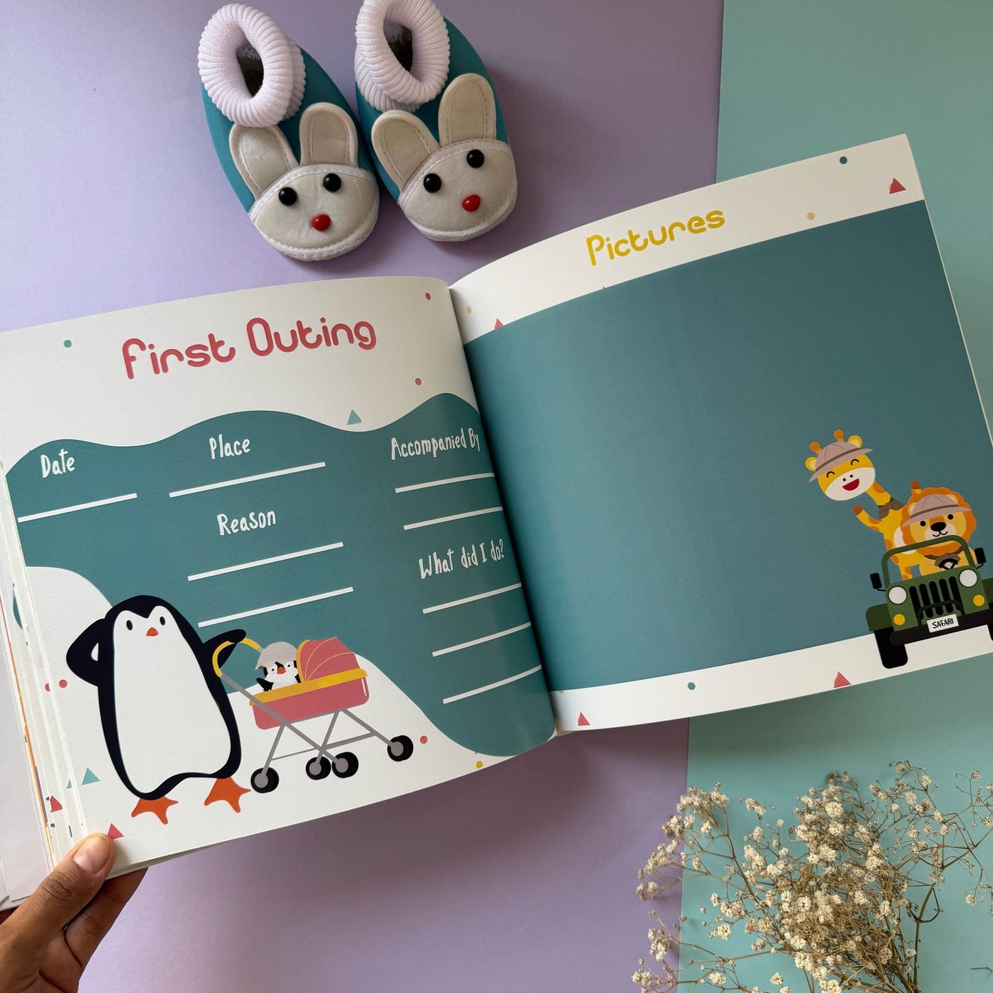 Personalised Baby Journal Book of First