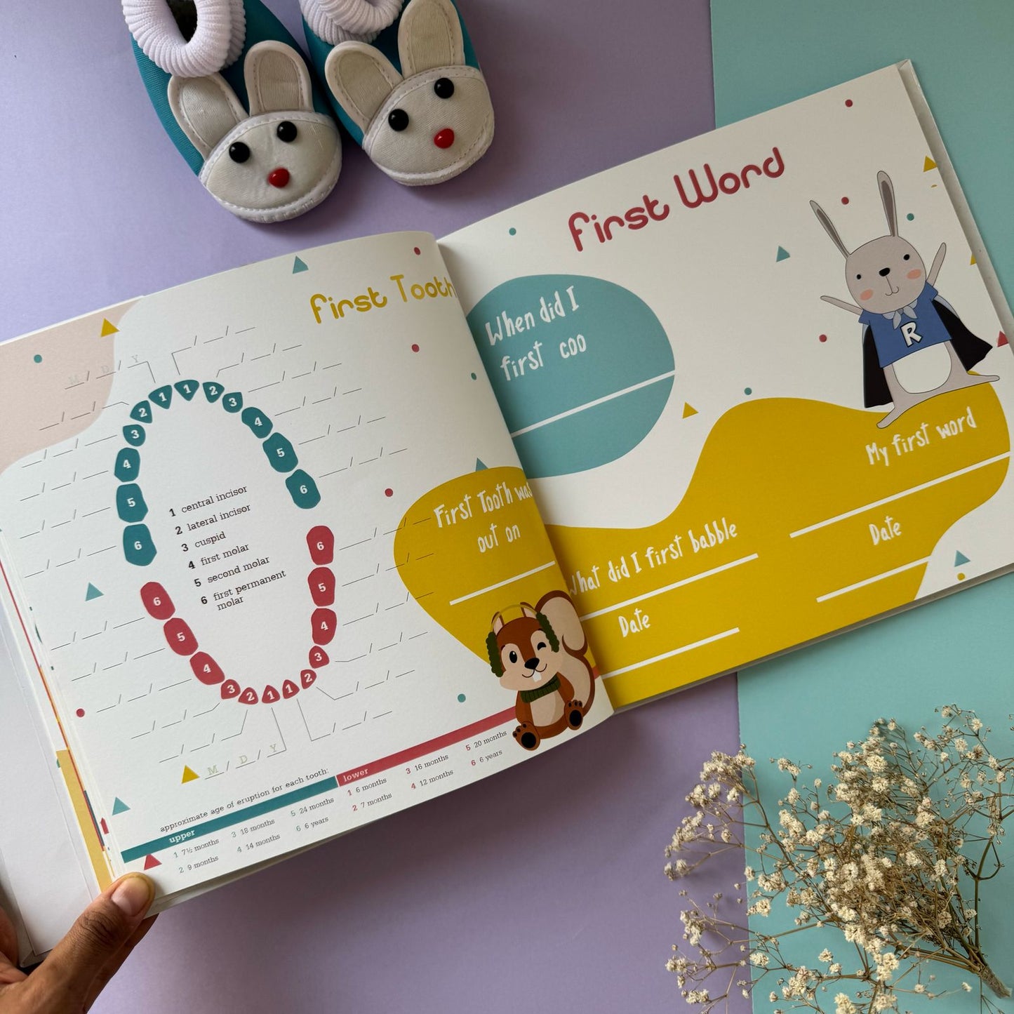 Personalised Baby Journal Book of First