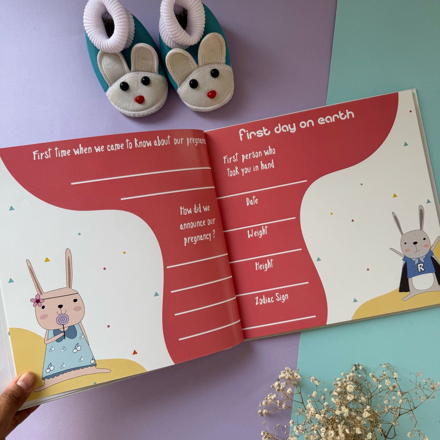 Personalised Baby Journal Book of First