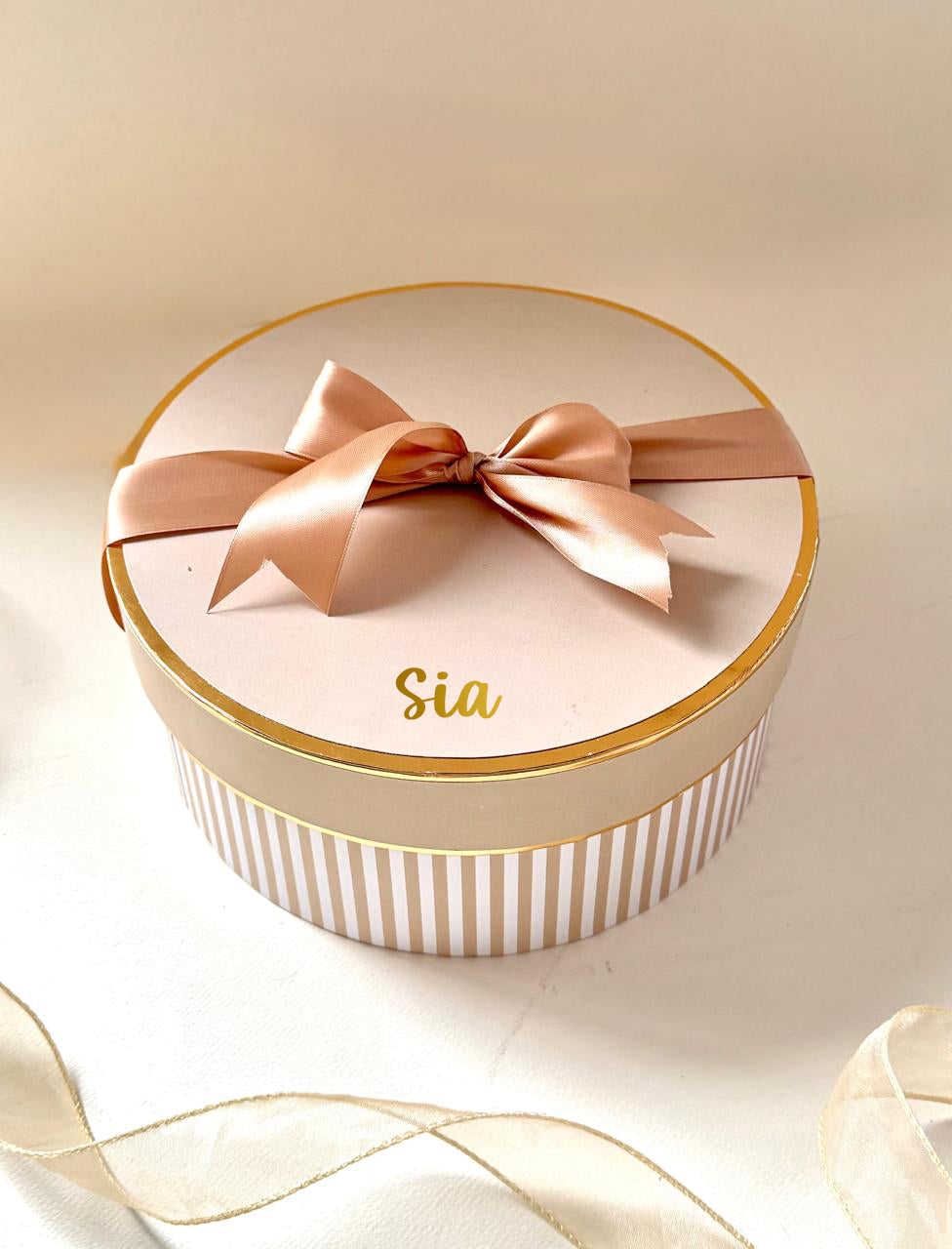 Beige Round Gift Box