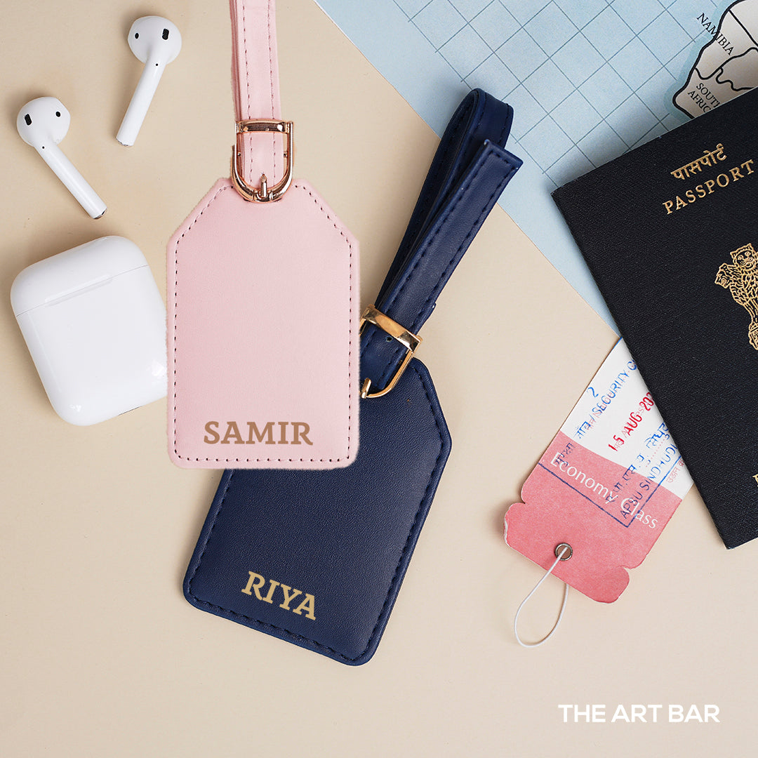 Buy Online Personalised Luggage Tags for Couples (Set of 2)