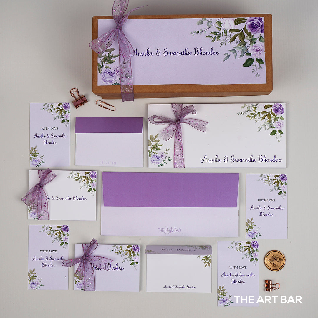 Personalised Dreamy Lavender Stationery Set