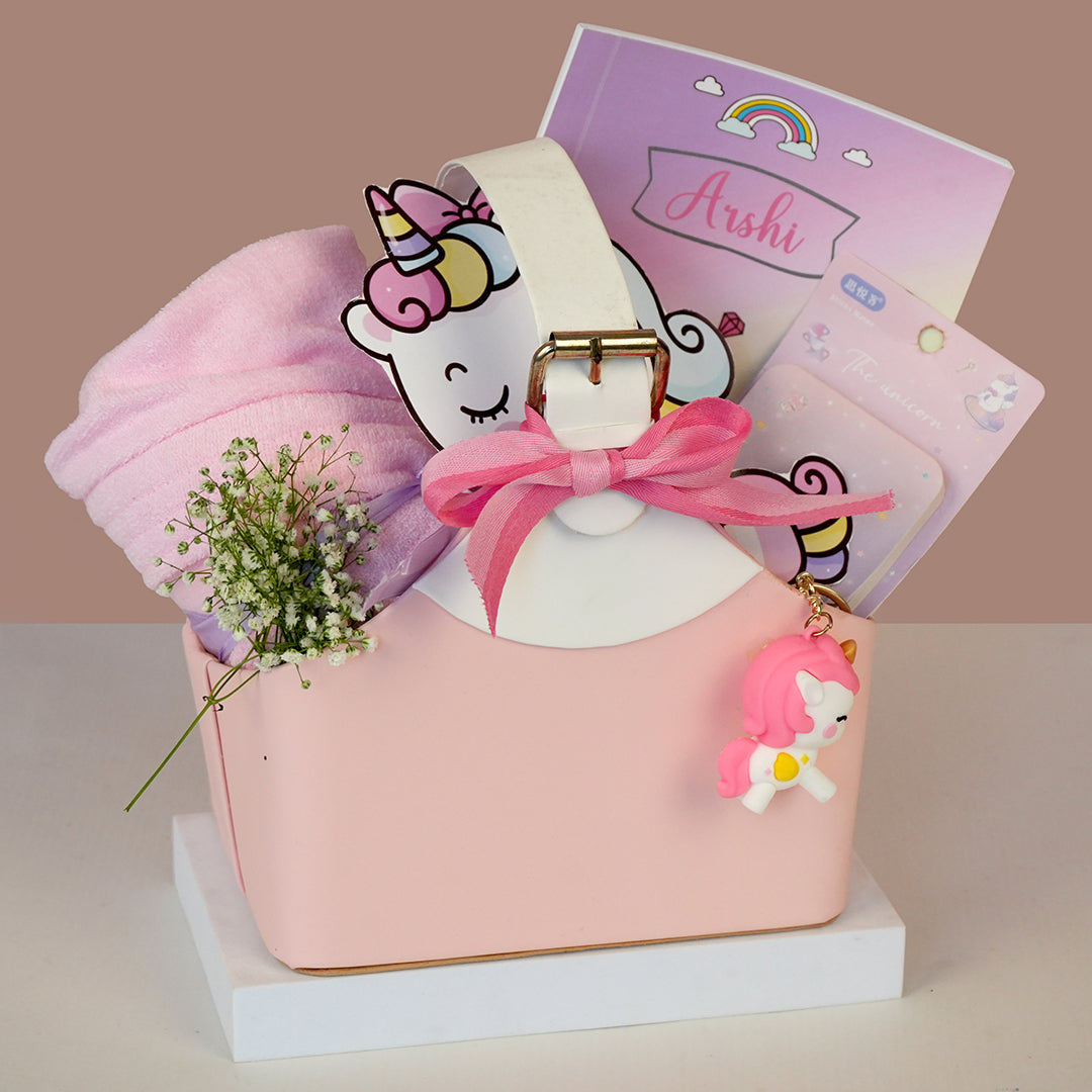 Pink Leather Basket