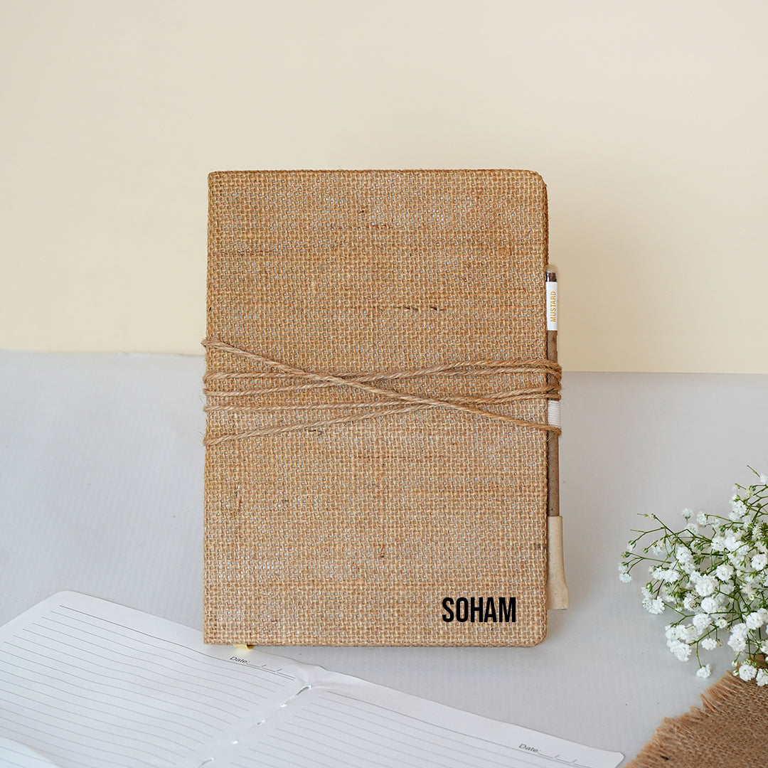 Personalised Jute Note Book