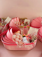 Load image into Gallery viewer, Pink Bassinet Birth Announcements Hamper
