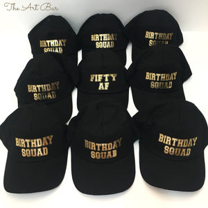 Personalised Black Cap (Set Of 2)